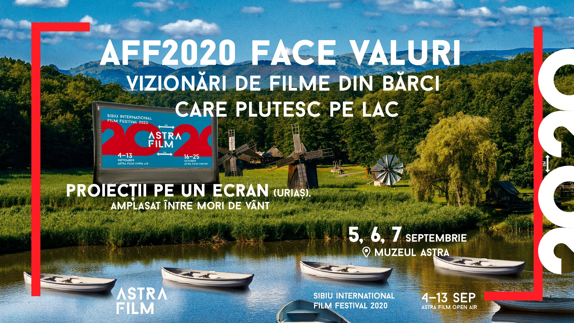 Astra Film Festival face valuri. Vizionare de film din bărci care plutesc pe lac