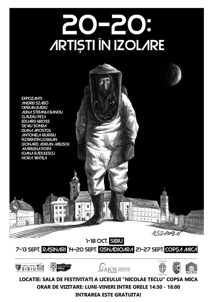 Expoziția „20-20 ARTIŞTI ÎN IZOLARE”, prezentată la liceul din Copșa Mică