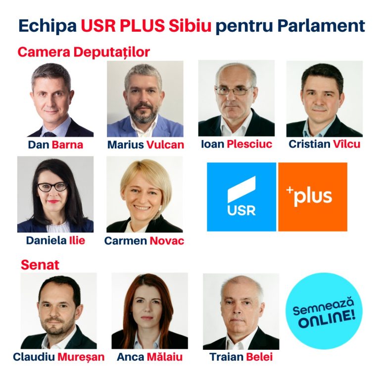 Dan Barna și Claudiu Mureșan deschid listele de candidați USR PLUS pentru Parlamentul României la Sibiu