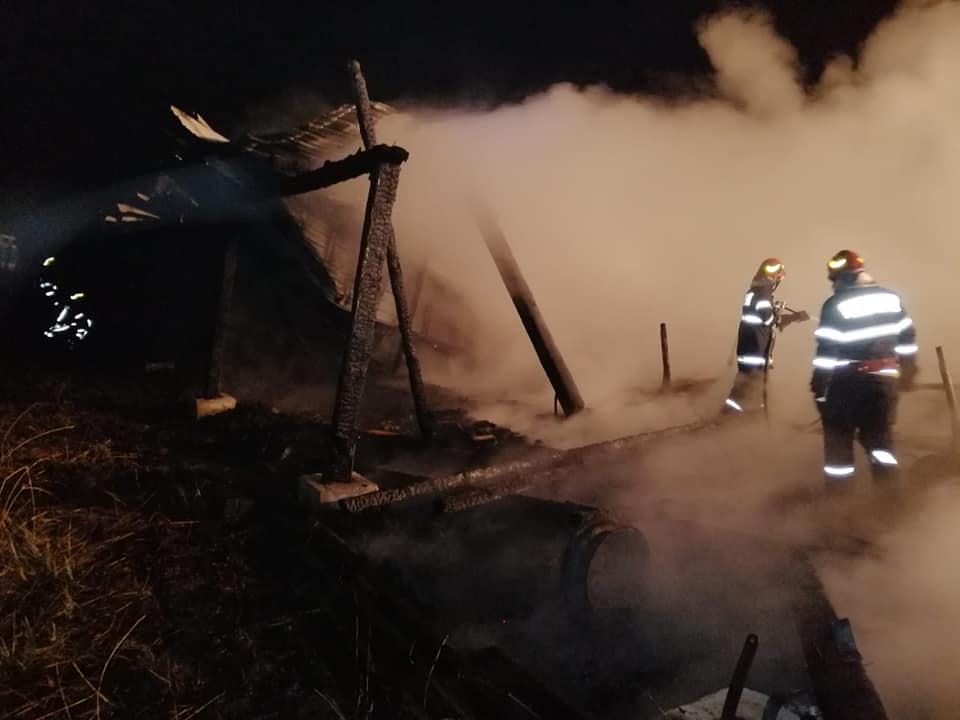 FOTO: Un incendiu pus intenționat a distrus un saivan