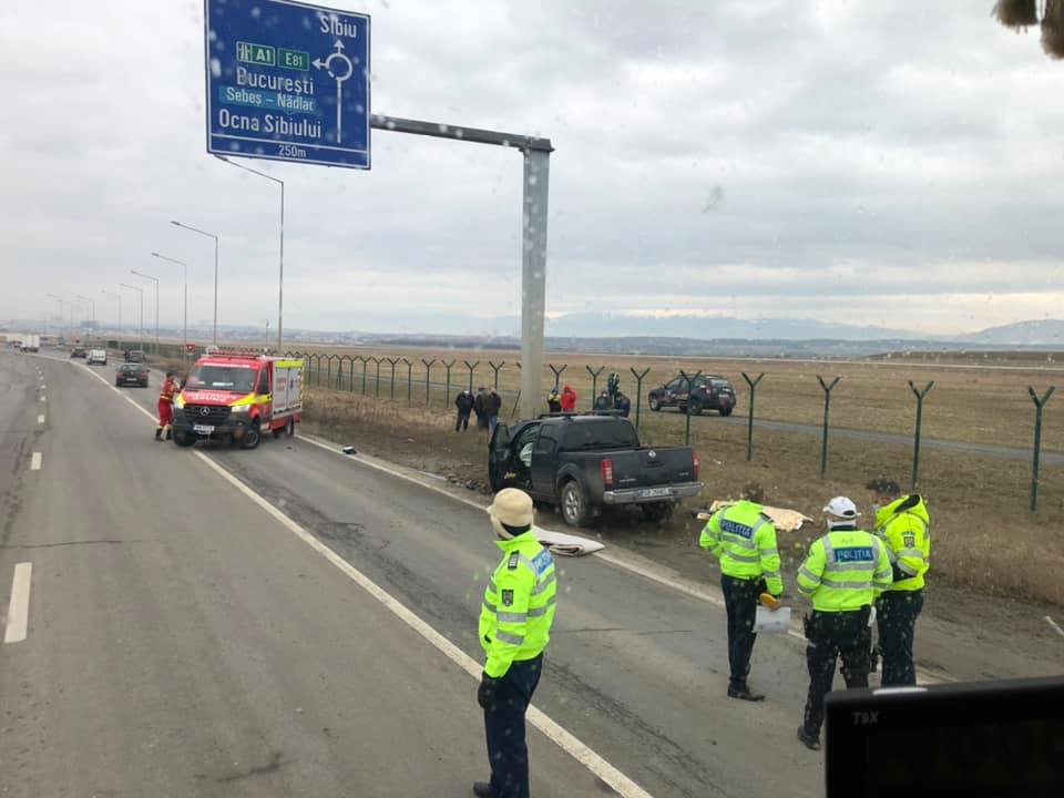 FOTO: Accident mortal la intrarea în Sibiu