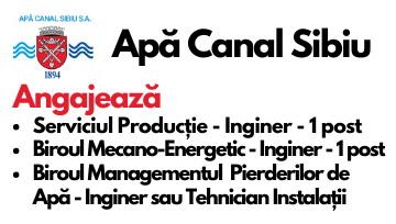 Angajări la Apă Canal Sibiu