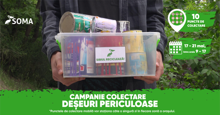 Soma organizează o nouă campanie de colectare a deșeurilor periculoase în municipiul Sibiu
