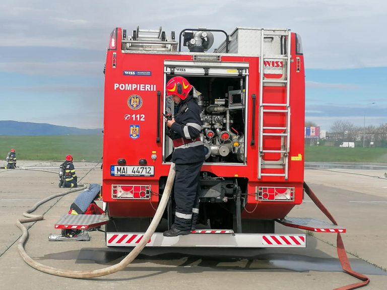 Incendiu la un autobuz în Sibiu