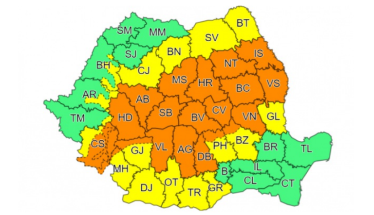Un nou cod portocaliu de averse torențiale în Sibiu