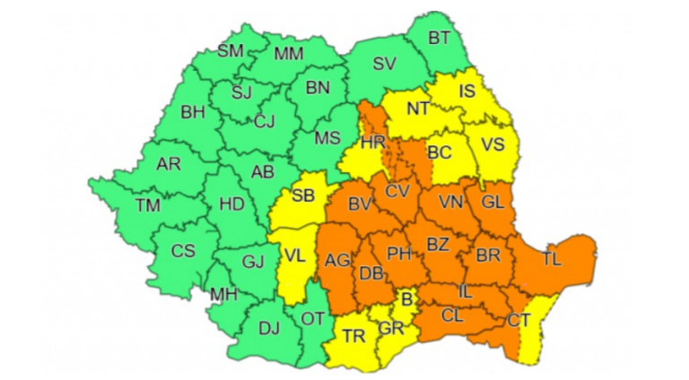 COD GALBEN Continuă ploile torențiale în Sibiu