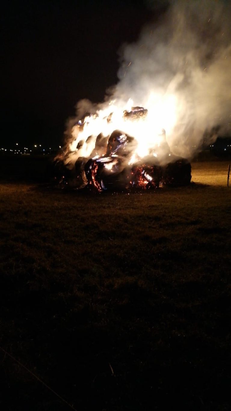 FOTO Adăpost de animale în flăcări la ieşirea din Sibiu. Focul a fost pus intenţionat