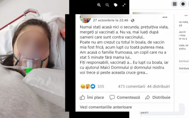 Caz dramatic al unei femei de 33 de ani, care le cerea prietenilor să se vaccineze, chiar înainte să moară în ATI