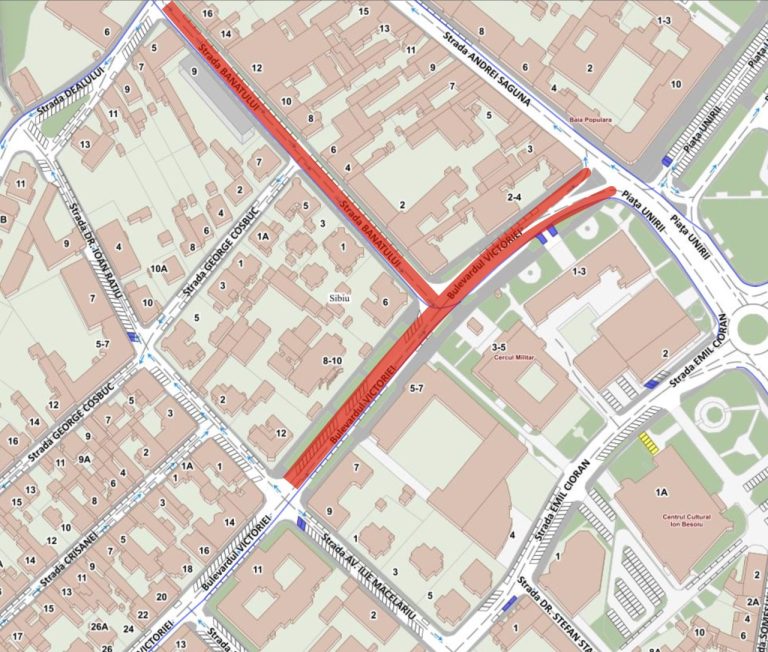 Trafic închis în zona centrală a Sibiului, pe 1 decembrie