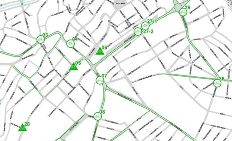 HARTĂ Primăria a finalizat amplasarea celor 44 de stații de închiriere biciclete din Sibiu