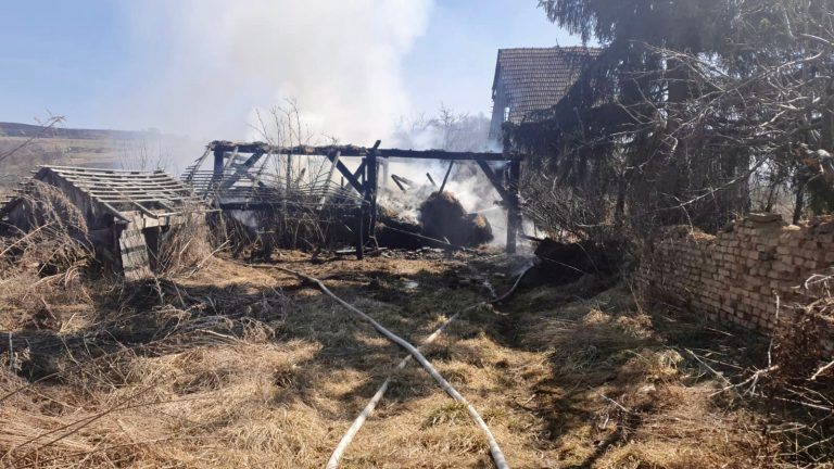 FOTO Incendiile de vegetaţie fac ravagii în judeţ. Acoperişul ştrandului din Mediaş a fost cuprins de flăcări