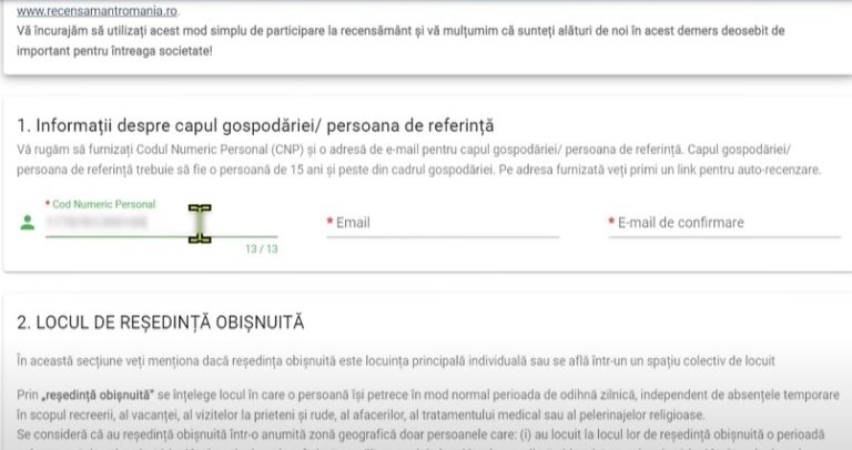 Războiul recensământului: avocatul Piperea le cere românilor „să nu-și doneze știrile despre relații personale” în timp ce INS explică ce se întâmplă cu CNP-ul