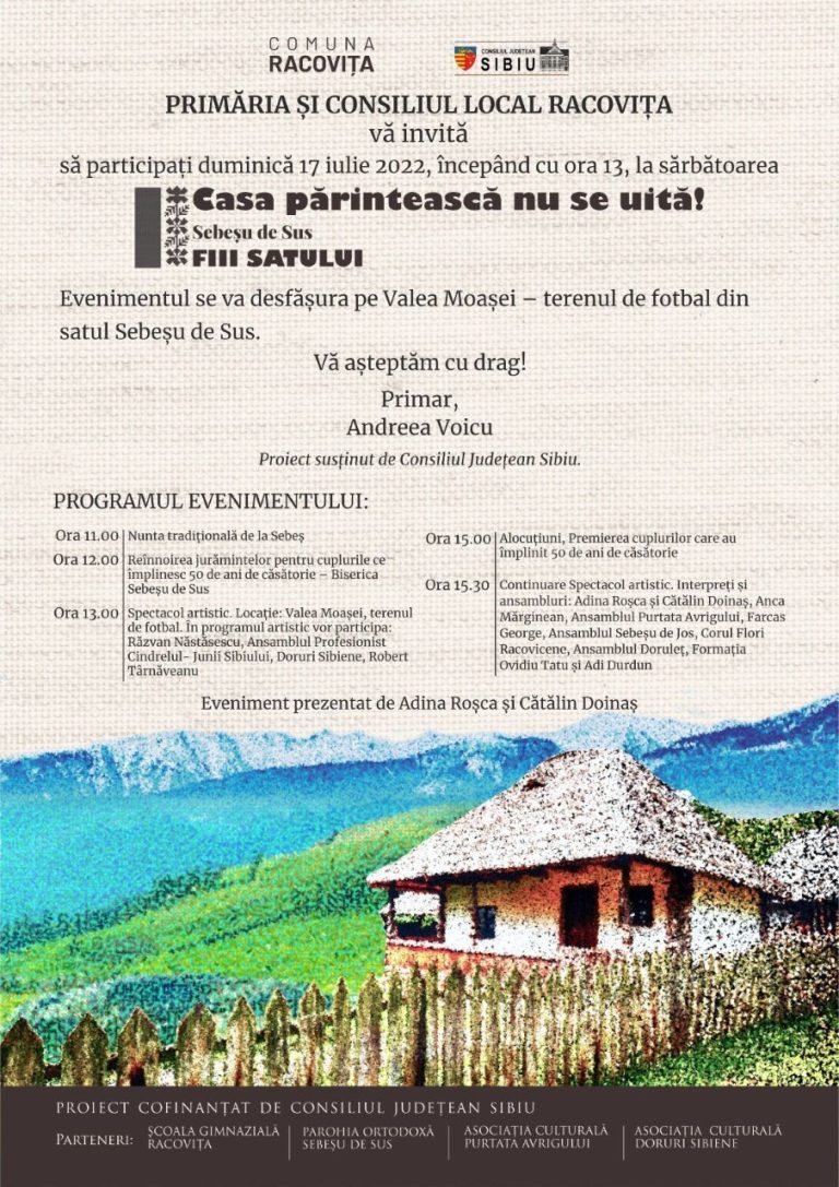 Fiii satului Sebeșu de Sus sunt chemați acasă