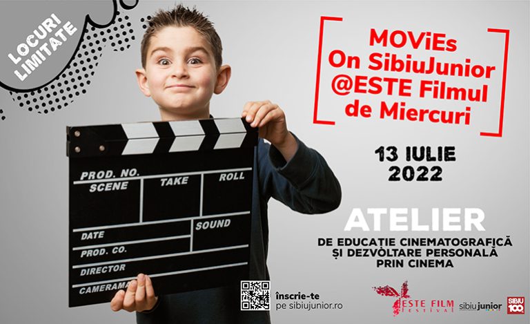 Încep înscrierile pentru ateliere de educație cinematografică și dezvoltare personală prin cinema MOViEs On Junior@ESTE Filmul de Miercuri și sibiujunior.ro