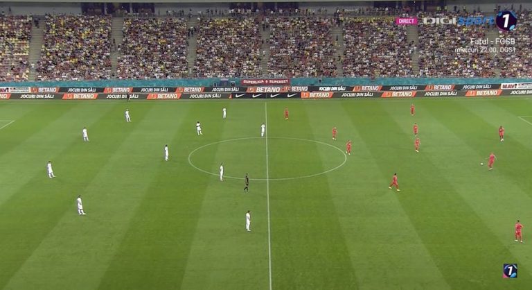 FOTO Jucătorii sibieni au protestat la începutul partidei cu FCSB din cauza restanțelor financiare