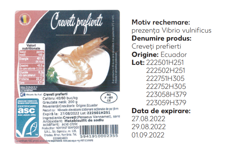 Atenție la creveții prefierți din magazine! Kaufland retrage produsul după ce s-a găsit bacteria Vibrio vulnificus