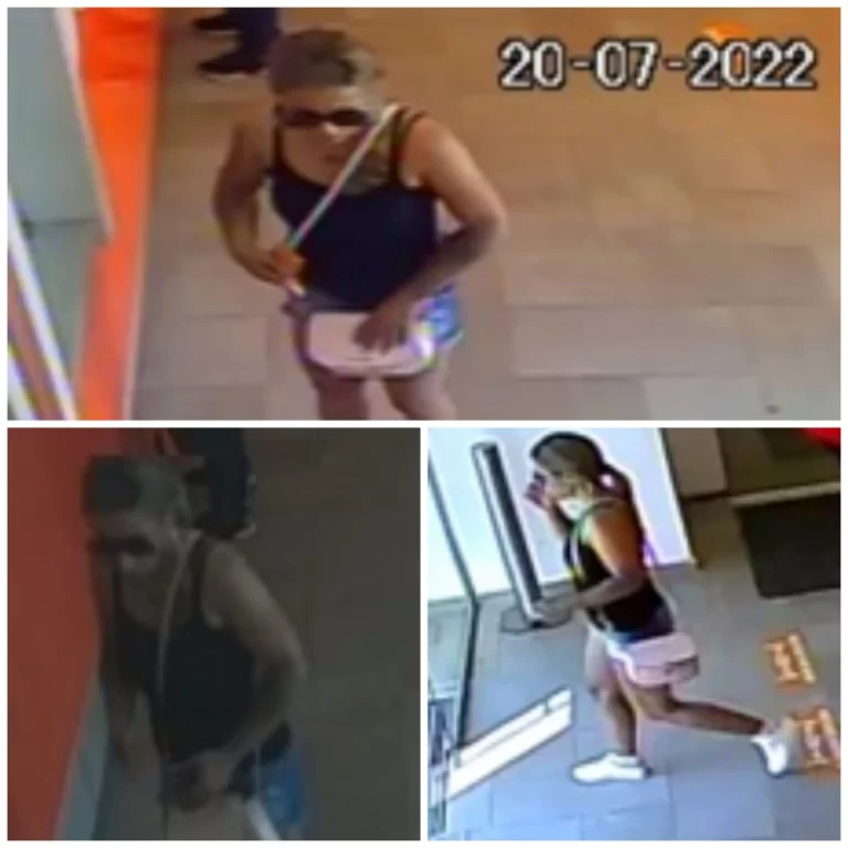 FOTO Polițiștii sibieni caută o femeie care ar fi furat 350 de euro dintr-un ATM