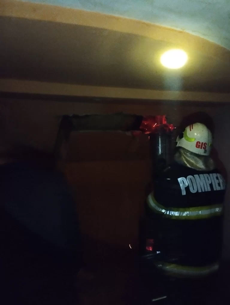 FOTO Incendiu la mansarda unei locuințe din Mediaș