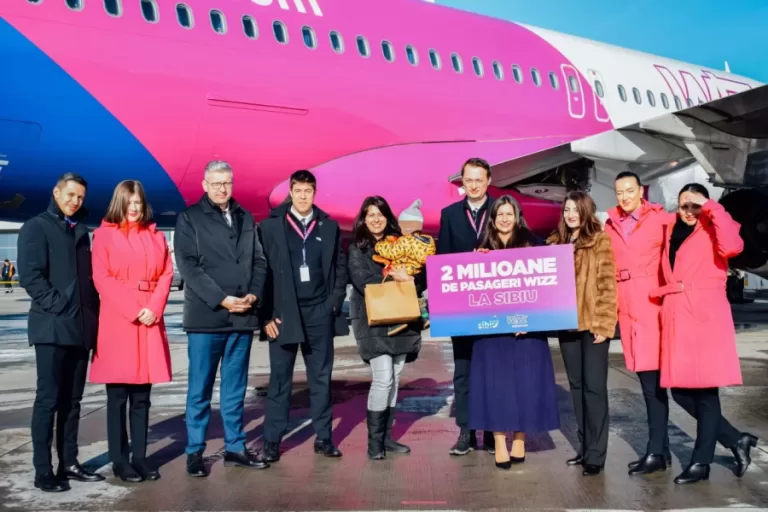 Wizz Air a ajuns la 2 milioane de pasageri care au călătorit în și de la Sibiu