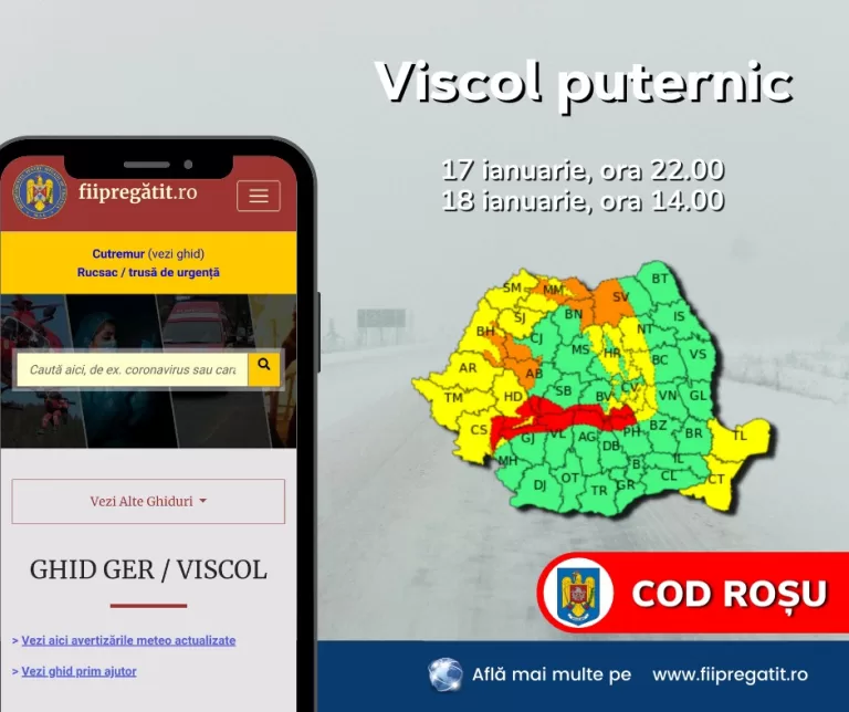 Avertizare de viscol puternic pentru județul Sibiu