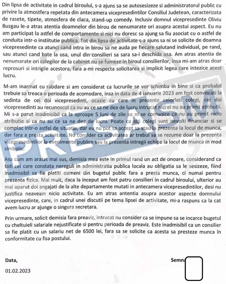 Unic în România: un bugetar și-a dat demisia pentru că nu muncea nimic