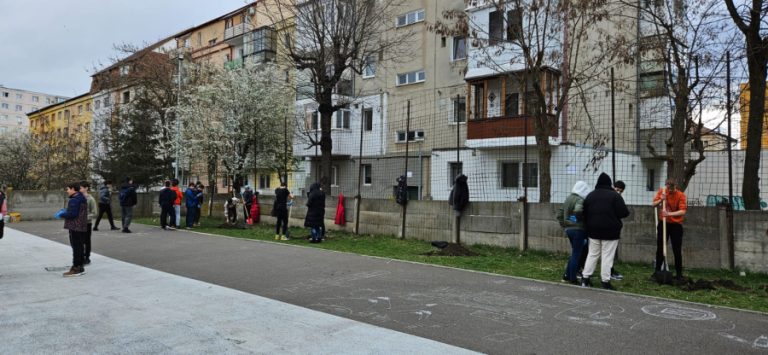 Elevii de la Constantin Noica au ”împădurit” curtea liceului