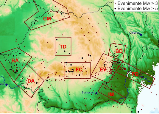 Sibiul, poziționat pe cea mai recentă hartă seismică a României