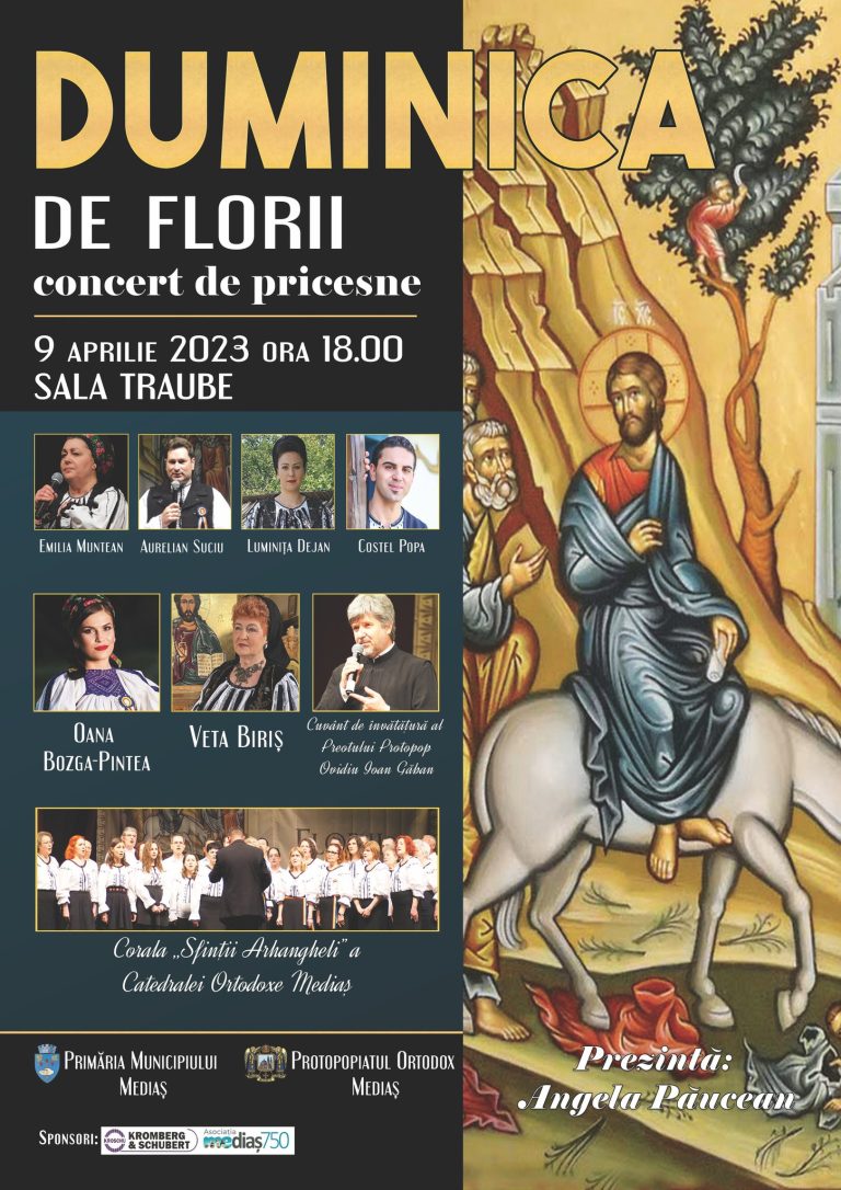 Concert „Duminica de Florii” la Sala Traube din Mediaș