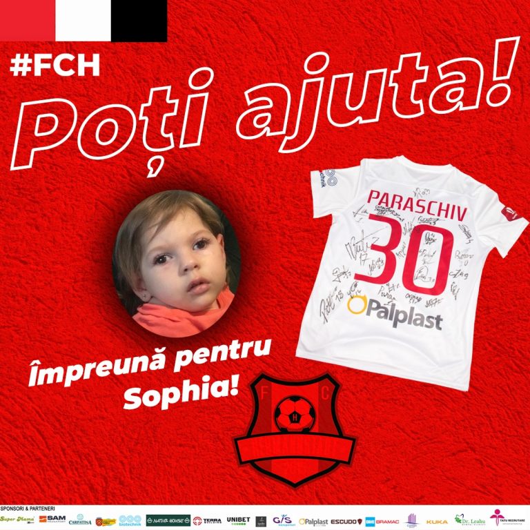 FC Hermannstadt sprijină recuperarea unei fetițe cu probleme grave de sănătate. Tricoul lui Daniel Paraschiv, scos la licitație