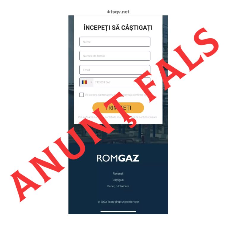 FOTO: Tentative de fraudă prin intermediul imaginii Romgaz. ” ATENȚIE!! Dacă vedeți acest ANUNȚ, NU vă lăsați induși în eroare!”