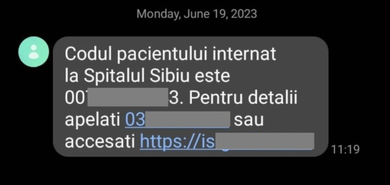 Spitalul Județean Sibiu va comunica mai ușor cu aparținătorul pacientului, prin INFOSPITAL și SMS FEEDBACK