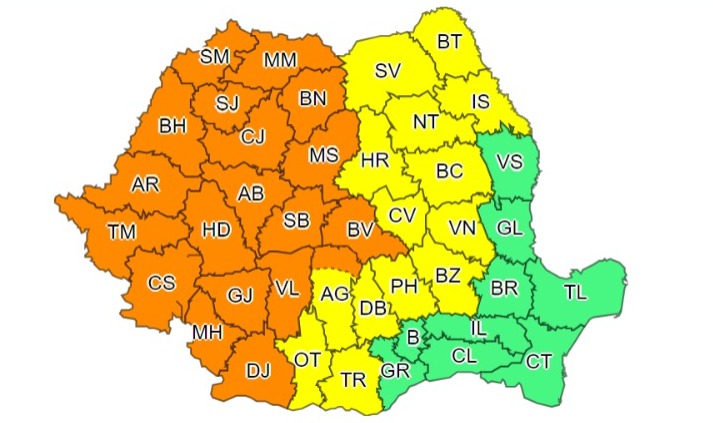După caniculă, vin vijeliile și grindina. Cod Portocaliu pentru județul Sibiu