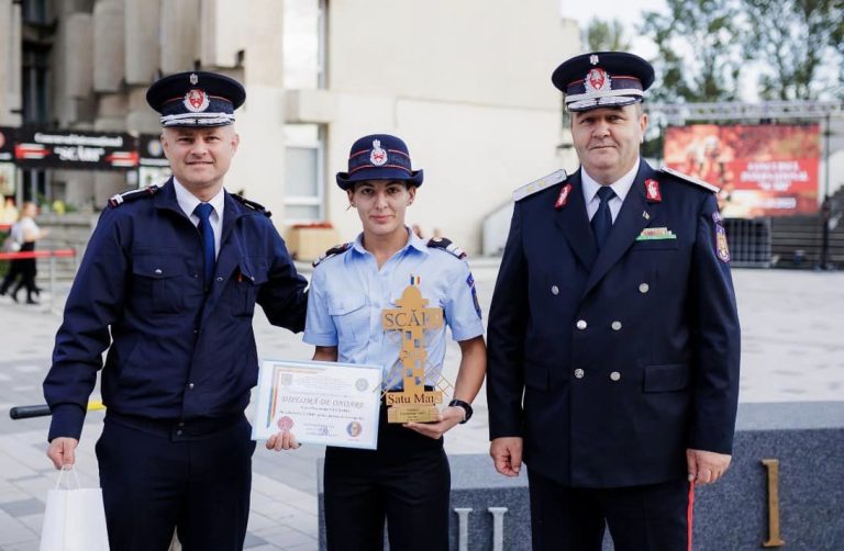 FOTO: O tânără din cadrul ISU Sibiu, singura femeie la Concursul Internațional “Scări”
