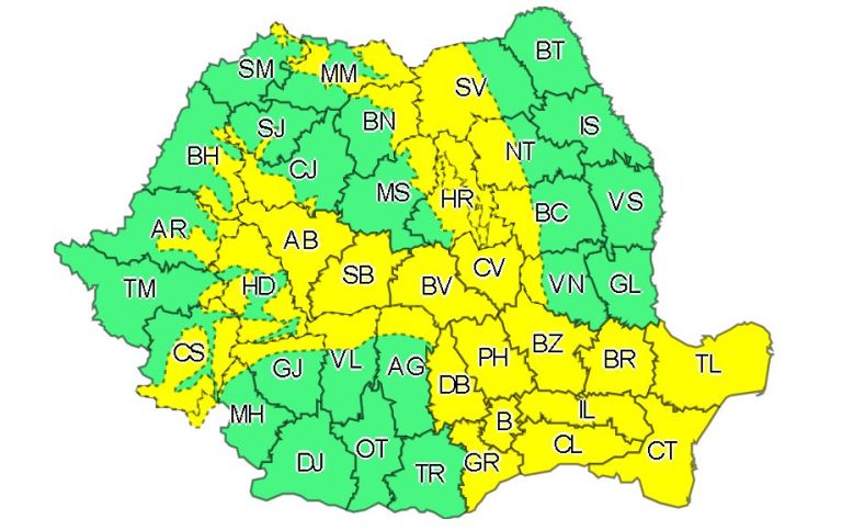 Atenționări Cod Galben de vânt, ninsori și viscol la munte, valabile și pentru județul Sibiu