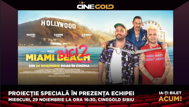 Echipa filmului Miami Bici 2 vine mâine, 29 noiembrie, la Sibiu