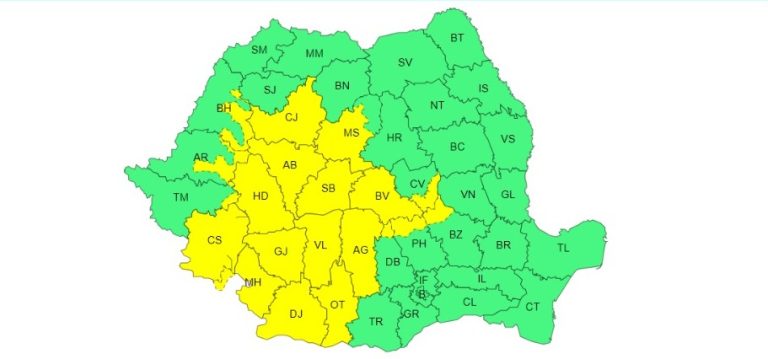 Cod Galben de vânt puternic pentru județul Sibiu