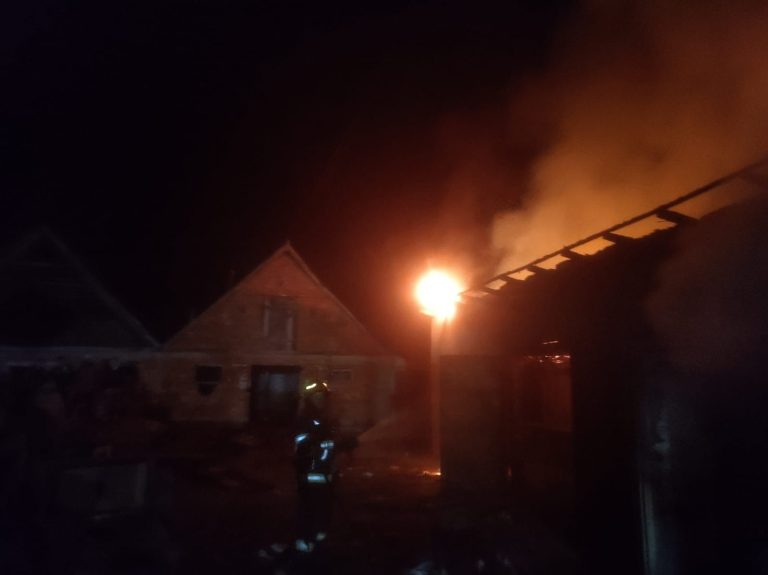FOTO: Incendiu violent din cauza unui coș de fum. O anexă a fost mistuită de flăcări