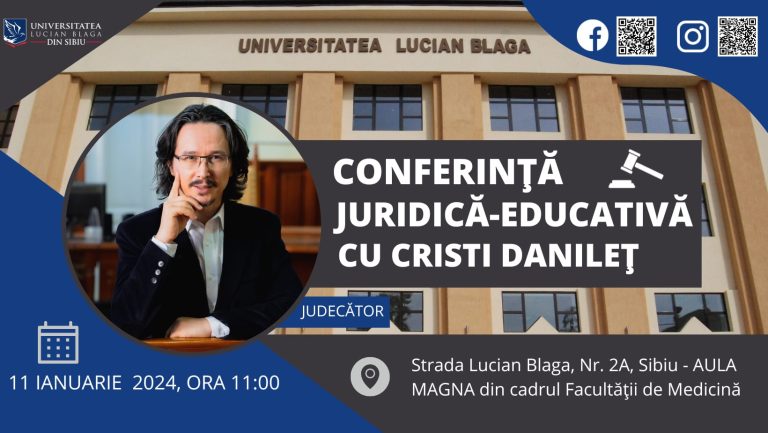 Judecătorul Cristi Danileț vine la Sibiu să vorbească despre problemele sociale