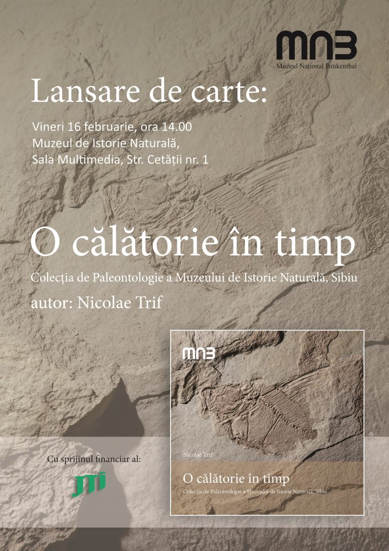 Vineri are loc lansarea volumului „O călătorie în timp – Colecția de Paleontologie a Muzeului de Istorie Naturală, Sibiu”, realizat de către paleontologul Nicolae Trif