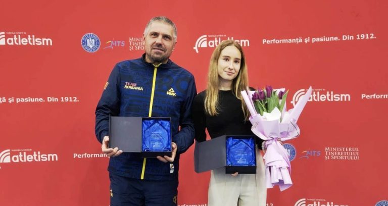FOTO: Medieșeanca Alexandra Hudea, premiată de Federația Română de Atletism