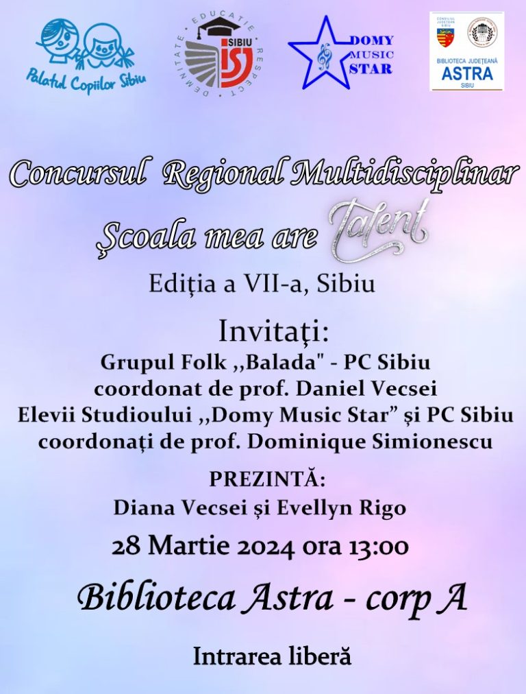 Școala mea are Talent revine în ediția a VII-a la Biblioteca ASTRA