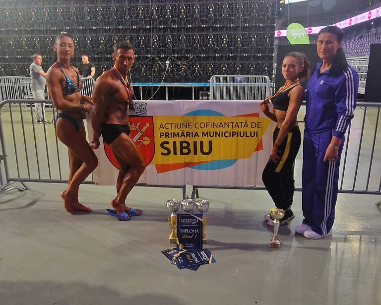 Daniel Neamțiu – triplu campion național la Culturism. Annemarie Lutsch – campioană la juniori