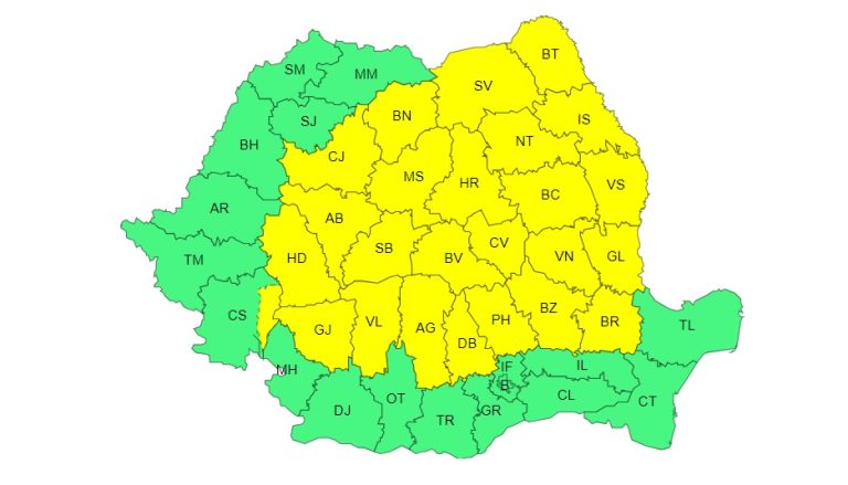 ALERTĂ METEO: Furtuni și ploi însemnate cantitativ în Sibiu și alte județe din țară