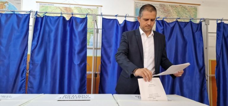 Bogdan Trif, candidatul PSD la Președinția Consiliului Județean Sibiu, a votat la Liceul Energetic