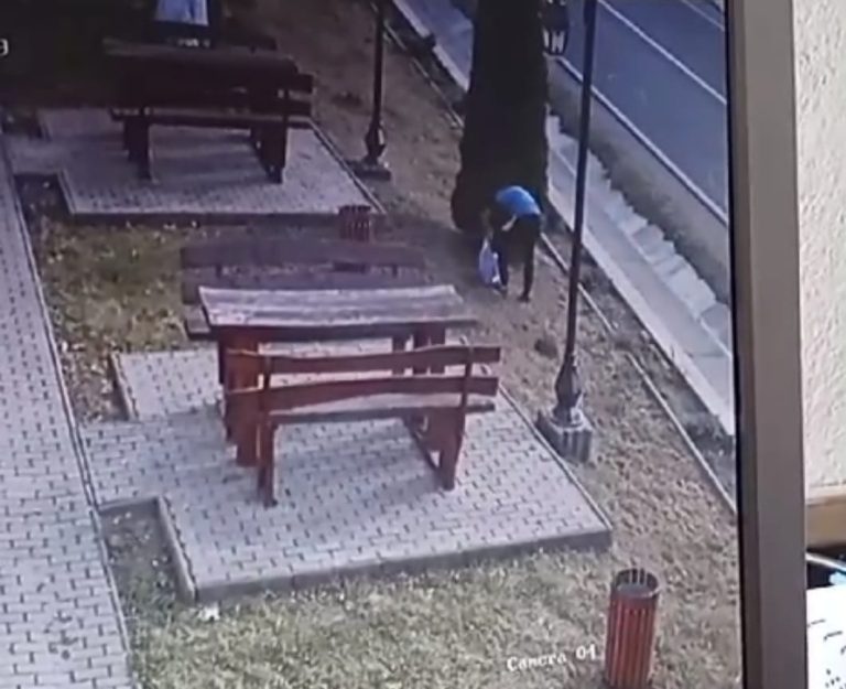 FOTO/VIDEO: Furt ziua în amiaza mare din fața căminului cultural din Axente Sever