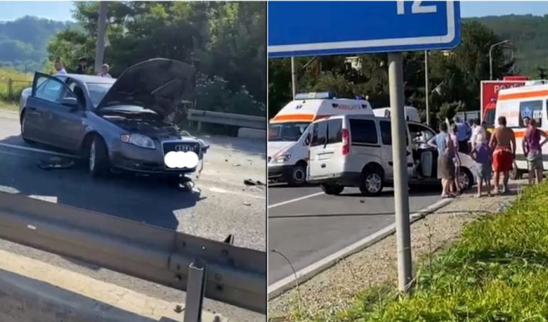 ULTIMA ORĂ/FOTO: 5 răniți într-un accident rutier pe DN 14. O fetiță de 6 ani, printre victime