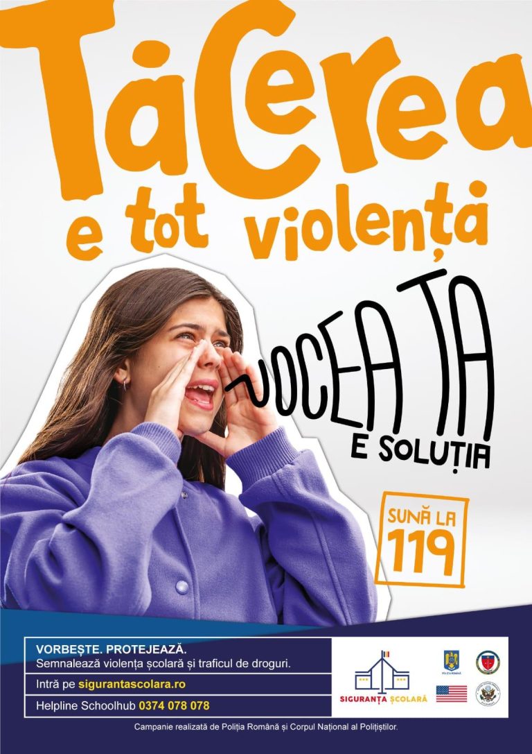 „Tăcerea e tot violență. Vocea ta e soluția”, campanie a Poliției în județul Sibiu și țară
