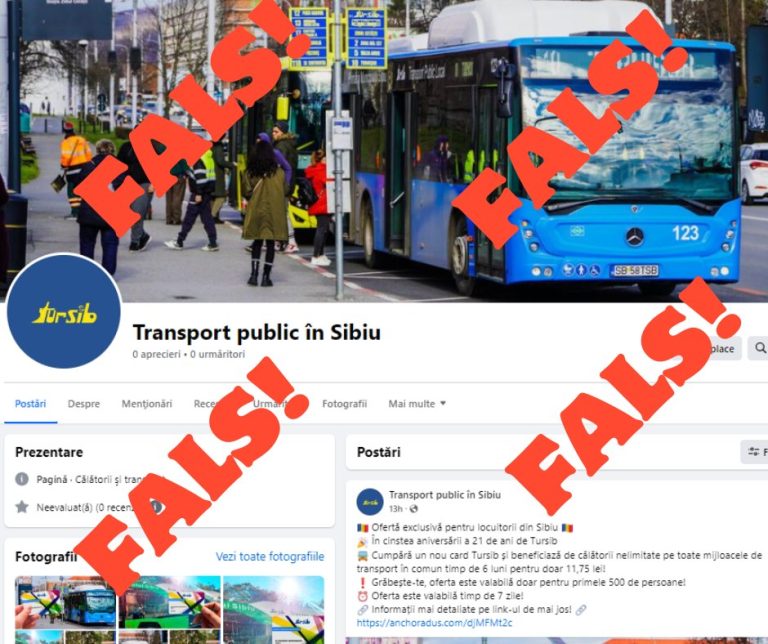 ULTIMA ORĂ/FOTO: Țepe online în numele Tursib. „Nu accesați și să nu vă transmiteți datele personale pe astfel de linkuri”