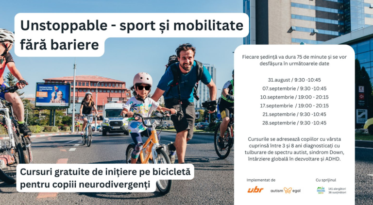 Terapie pe bicicletă la Sibiu: Sesiuni gratuite pentru copiii neurodivergenți