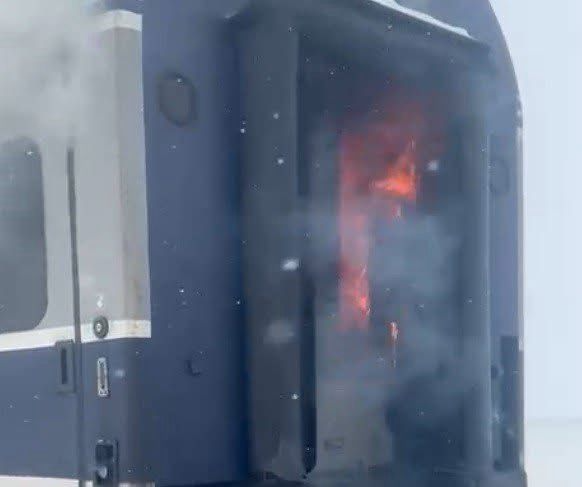 Incendiu la vagonul unui tren. Planul Roșu de Intervenție a fost activat
